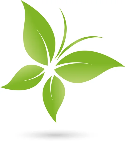Papillon, quatre feuilles, papillon, insecte, logo — Image vectorielle