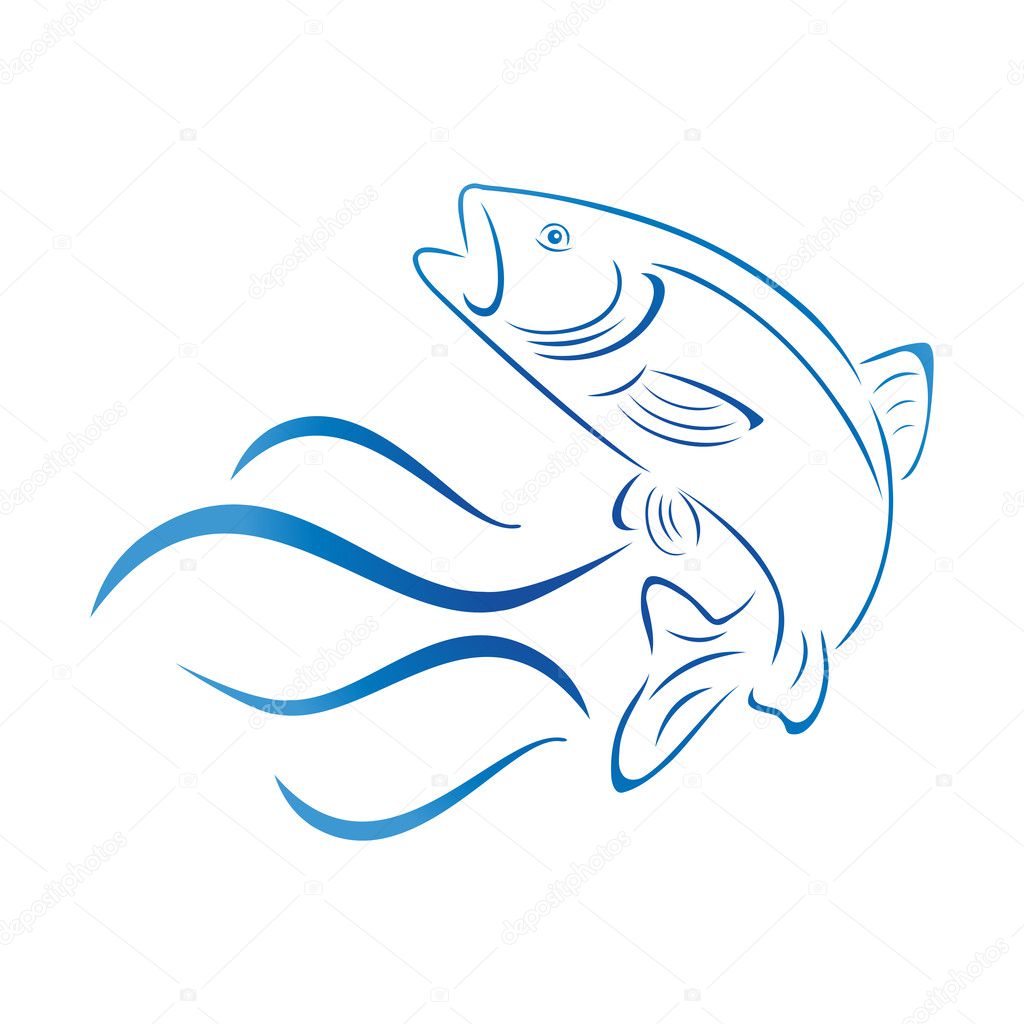 Trout, fish, logo, fishing
