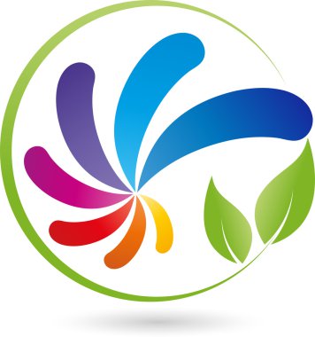 Sarmal, yaprakları, renkli, ressam ve baskı logo