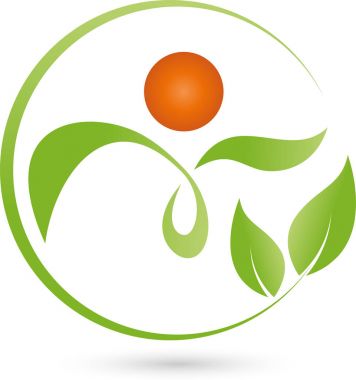 Kişi olarak bitki, naturopath ve sağlıklı yaşam logo