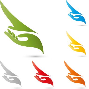 Kuş ve el, kuş ve uçak logo