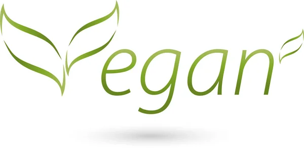 Daun, tanaman, vegan dan logo alam - Stok Vektor