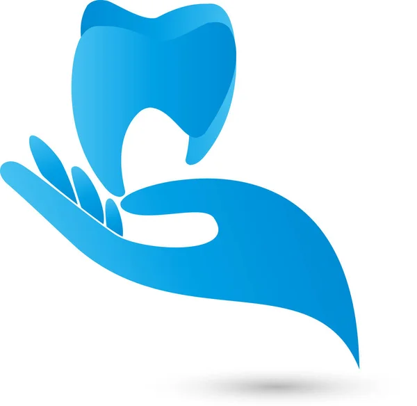 Logotipo de mão e dente, dente e dentista —  Vetores de Stock