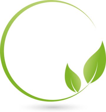 İki yaprak, bitki, sağlık ve doğal tıp logosu