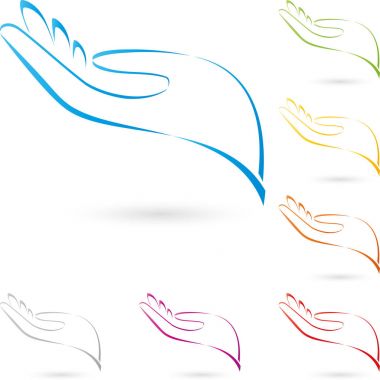 Hand drawn, hand and physiotherapy logo clipart