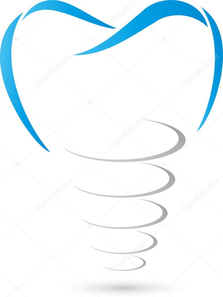 Dental implant, dental implant and dentist logo