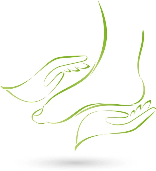Dua kaki dan tangan, pijat dan kaki peduli logo Grafik Vektor