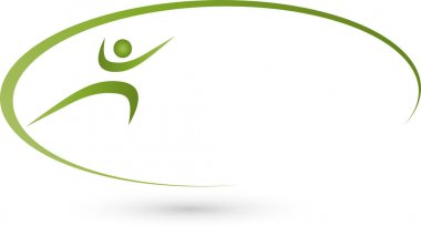 Kişi hareket, spor ve fitness logosu