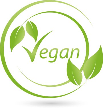 Pek çok yaprakları, bitkiler, vegan ve vejetaryen logosu