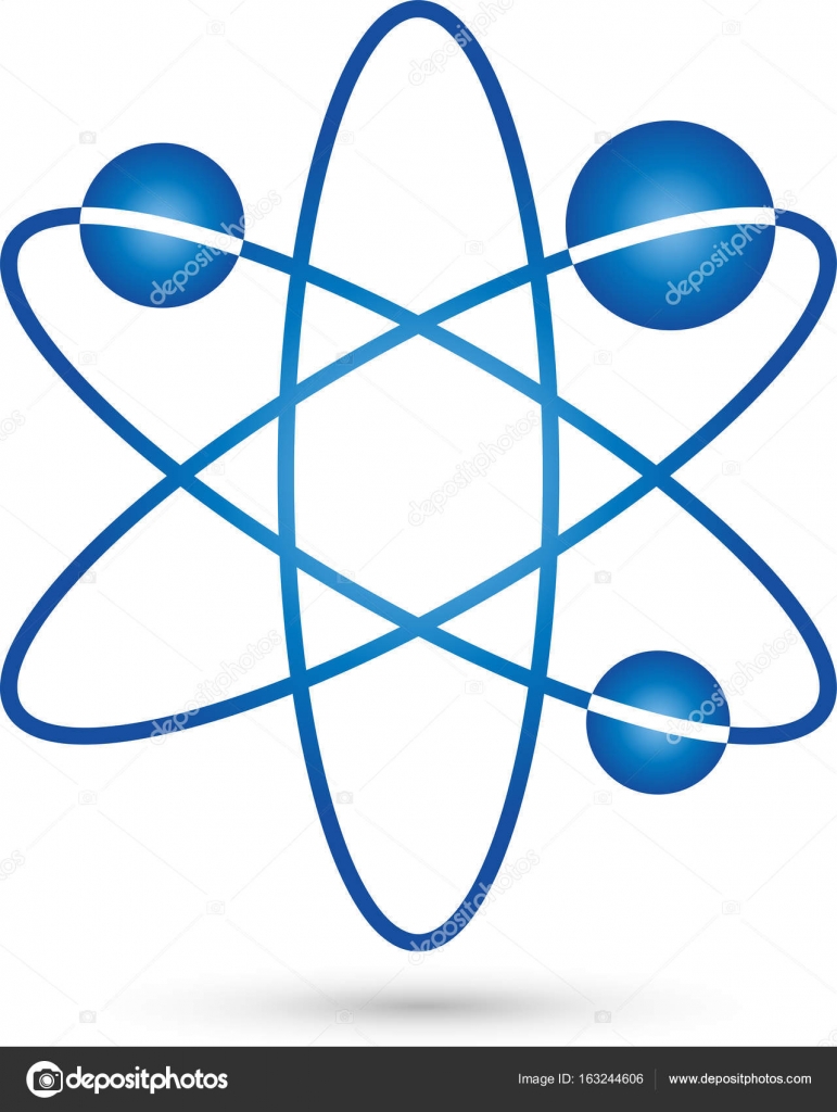 molecule or atom colored medicine and chemistry logo stock molecule vs atom