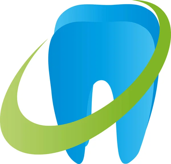 Tand och cirkel, färgade, tand och dental-logotypen — Stock vektor