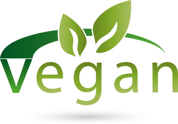 Simbol vegetarian, berwarna, vegan dan logo vegetarian - Stok Vektor