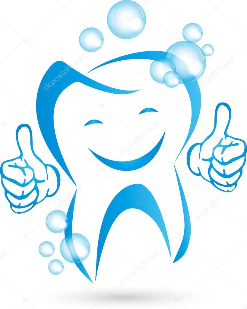 Dental and bubbles, dental and dentist Logo
