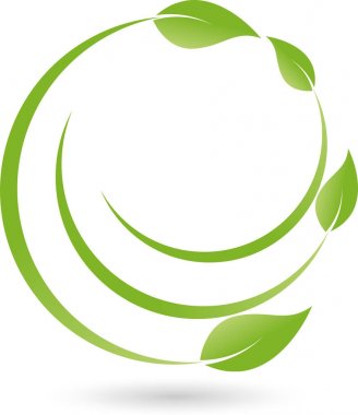 Pek çok yaprakları, bitkiler, vegan ve sağlık logosu