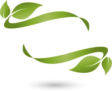 Yaprakları, bitkiler, sağlıklı yaşam ve doğa logosu