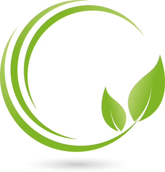 葉、植物、完全菜食主義者、ウェルネスのロゴ — ストックベクタ