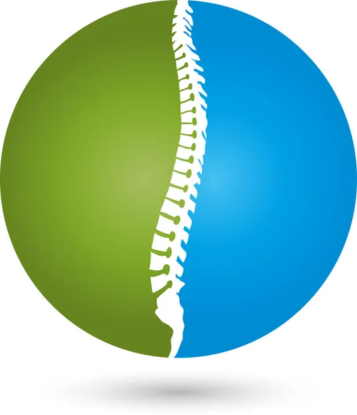 Coluna e Esfera, Ortopedia e Medicina Logo —  Vetores de Stock