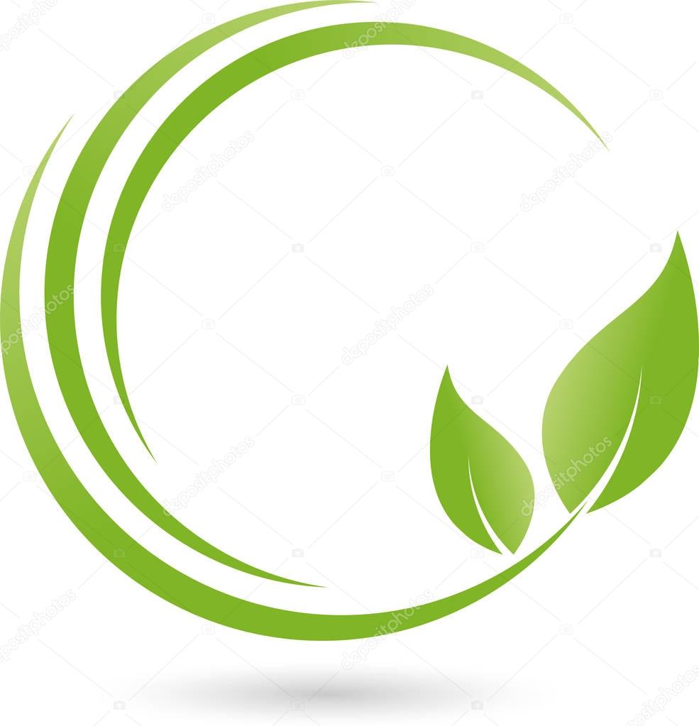 Leaves, Plant, Vegan and Wellness Logo