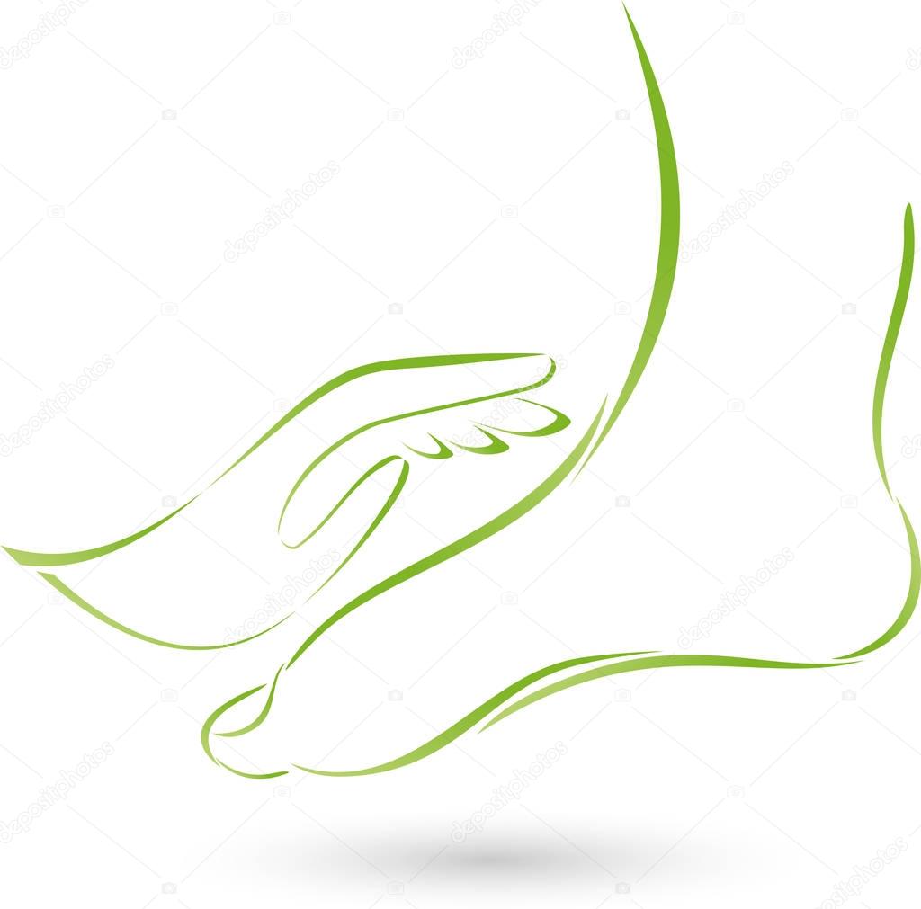 Foot and hand, foot care and physiotherapy logo