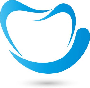 Diş ve damla, gülümseme, diş ve diş hekimi logosu