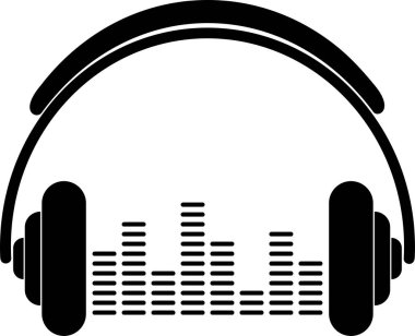 Kulaklıklar ve ekolayzer, müzik, ses, etiket, Logo