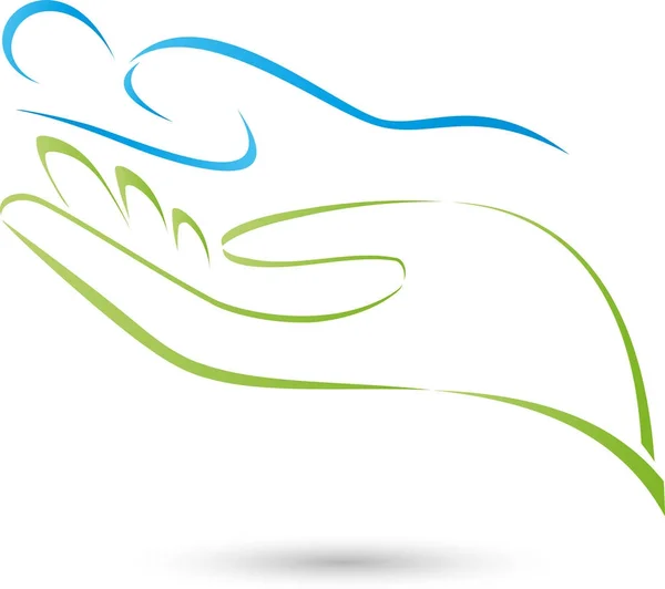 El ve kişi, naturopath ve ortopedi uzmanı logosu