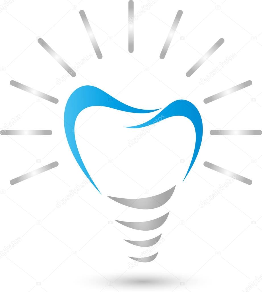 Dental implant, dental implant and dentist logo