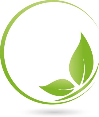 Kelebek yapraklarından, doğa ve sağlık logosu