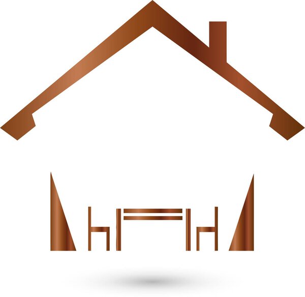 House and furniture, furniture store, logo