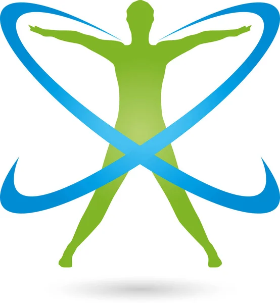 Persona Círculos Logotipo Fitness Medicina — Vector de stock