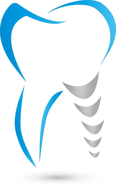 Logotyp Tandläkare Tand Tand Dras — Stock vektor