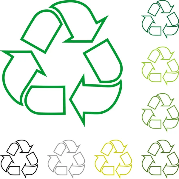 Flèches Recyclage Panneau Recyclage Logo — Image vectorielle