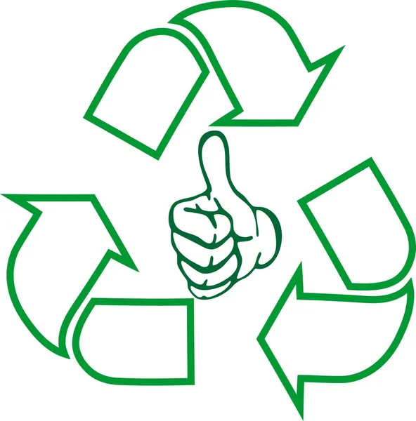 Recycling Pfeile Recycling Zeichen Hand Logo — Stockvektor