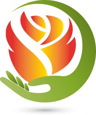 Çiçek, gül, el, Hediyelik, logo