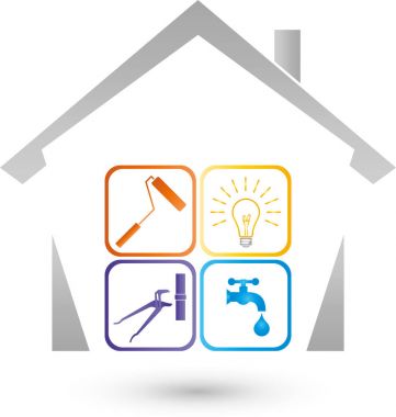 House, bekçi, araçlar, gayrimenkul, logo