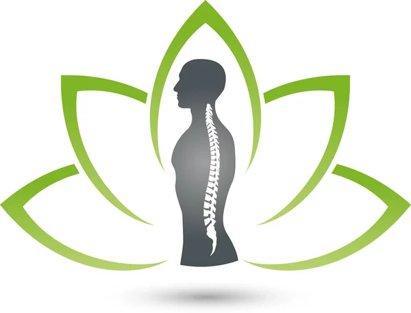 Ortopedia Fisioterapia Coluna Vertebral Naturopata Logotipo — Vetor de Stock