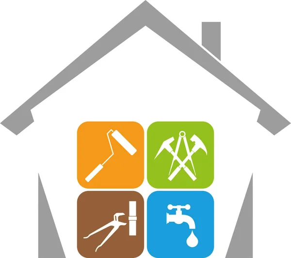 Rumah Pengurus Alat Real Estate Logo - Stok Vektor