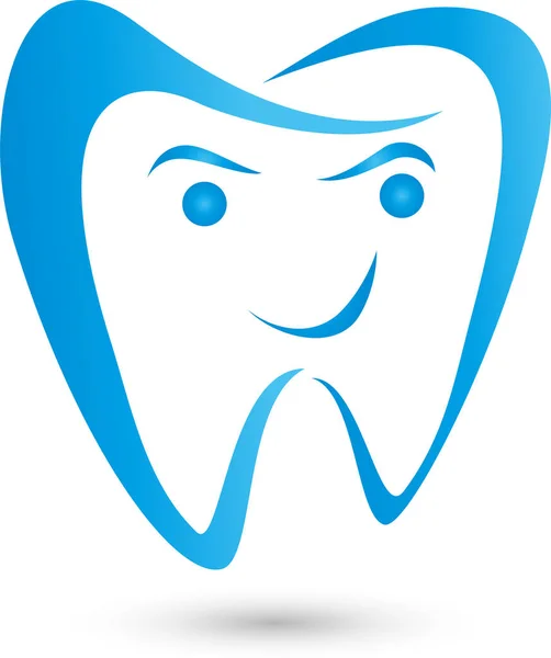 Dente Con Sorriso Dente Logo — Vettoriale Stock