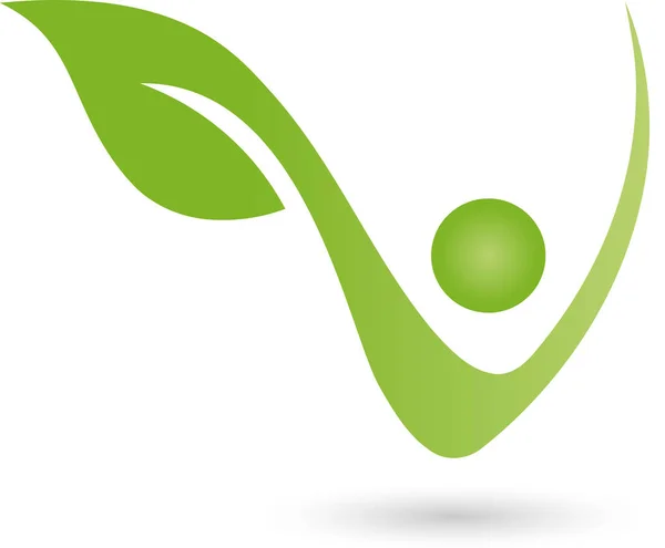 Persoană Plantă Frunze Natura Logo — Vector de stoc