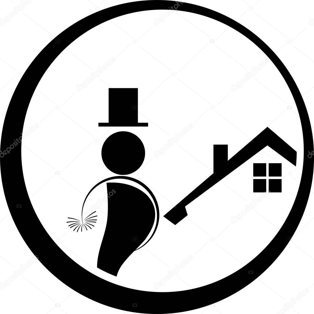 Chimney sweep, logo, man, person, profession