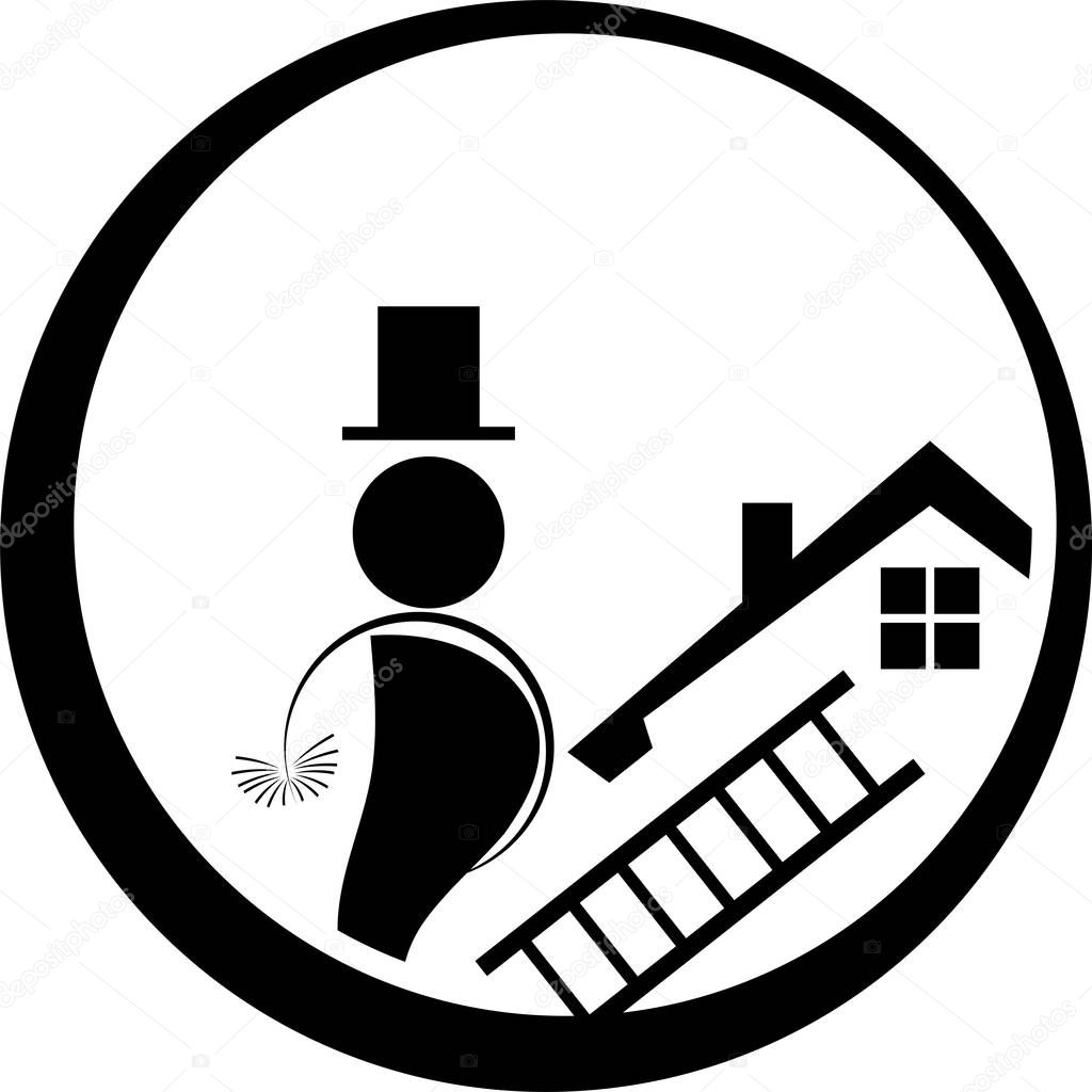 Chimney sweep, logo, man, person, profession