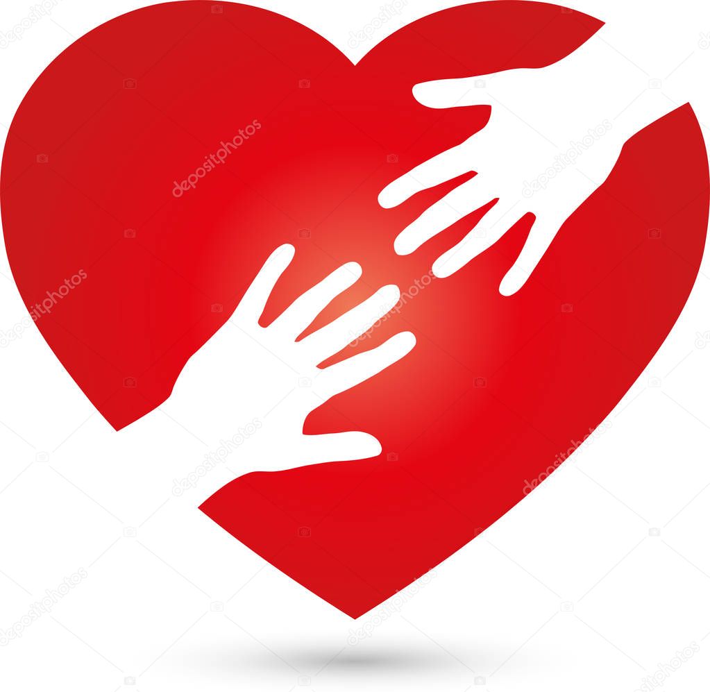 Heart, hands, helper, care, logo