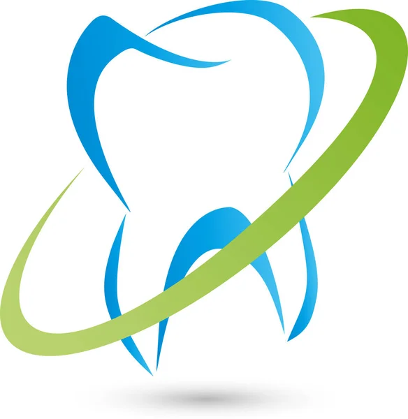 Dente Cerchio Dente Odontoiatria Cura Dentale Logo — Vettoriale Stock