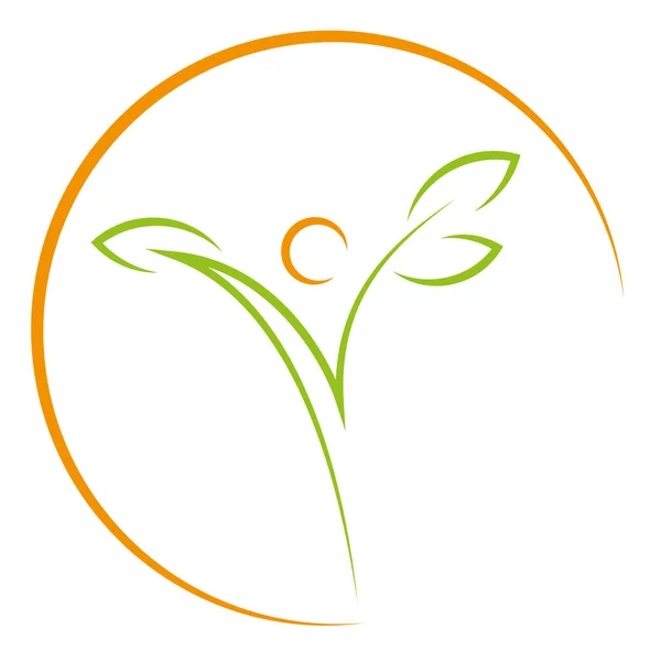 Orang Tanaman Matahari Naturopathic Logo - Stok Vektor