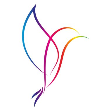 Renkli sinekkuşu, sinekkuşu, hayvan, kuş, logo, simge