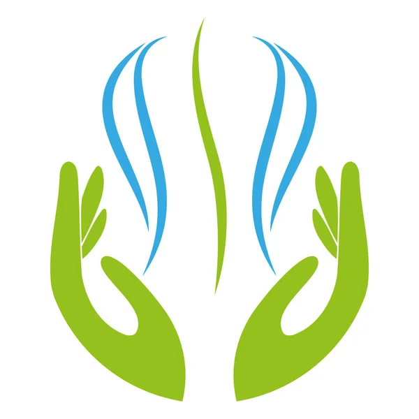 Två Händer Person Ortopedi Massage Kiropraktor Logotyp Ikon — Stock vektor
