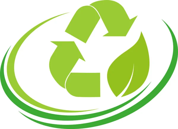 Recycling Pijlen Bladeren Recycling Milieu Achtergrond Logo — Stockvector
