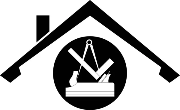 Ferramentas Telhado Ferramentas Carpinteiro Carpinteiro Logotipo —  Vetores de Stock