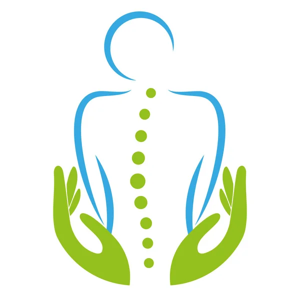 Dua Tangan Orang Ortopedi Pijat Chiropractor Logo Ikon Grafik Vektor