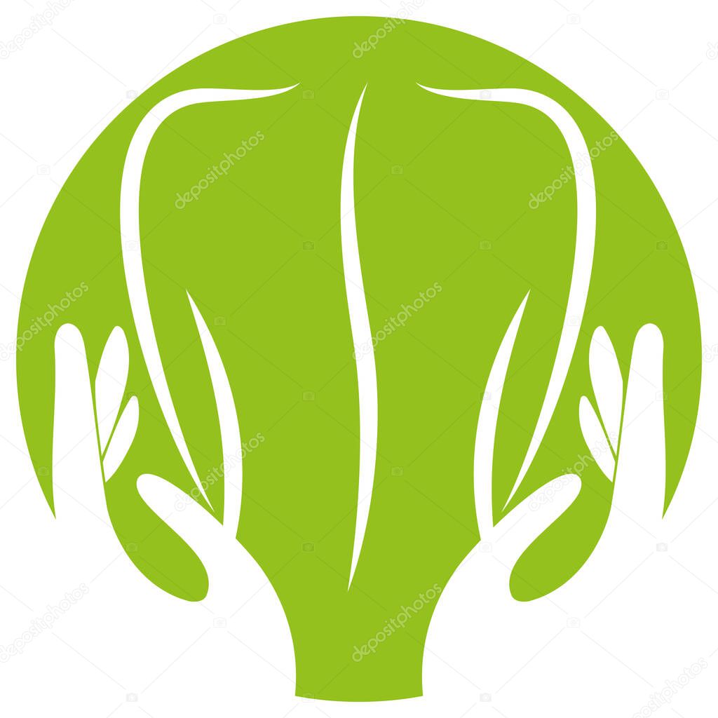 Two hands, person, orthopedics, massage, chiropractor, logo, icon
